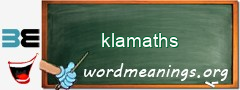 WordMeaning blackboard for klamaths